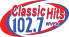 Classic Hits 102.7 red and blue logo